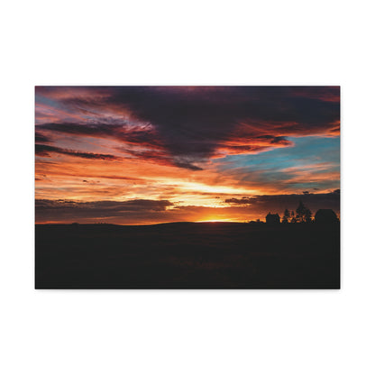 Country Homestead Sunset  Matte Canvas Art