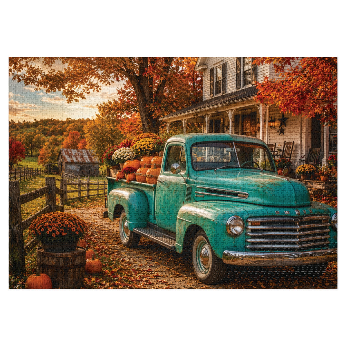 Fall Farmstead   Jigsaw Puzzle with Tin