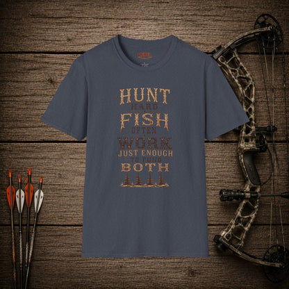 Hunt Fish Work  Adult Size T-Shirt