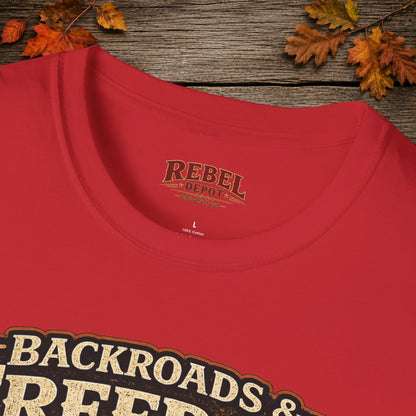 Backroads & Freedom  Adult Size T-Shirt