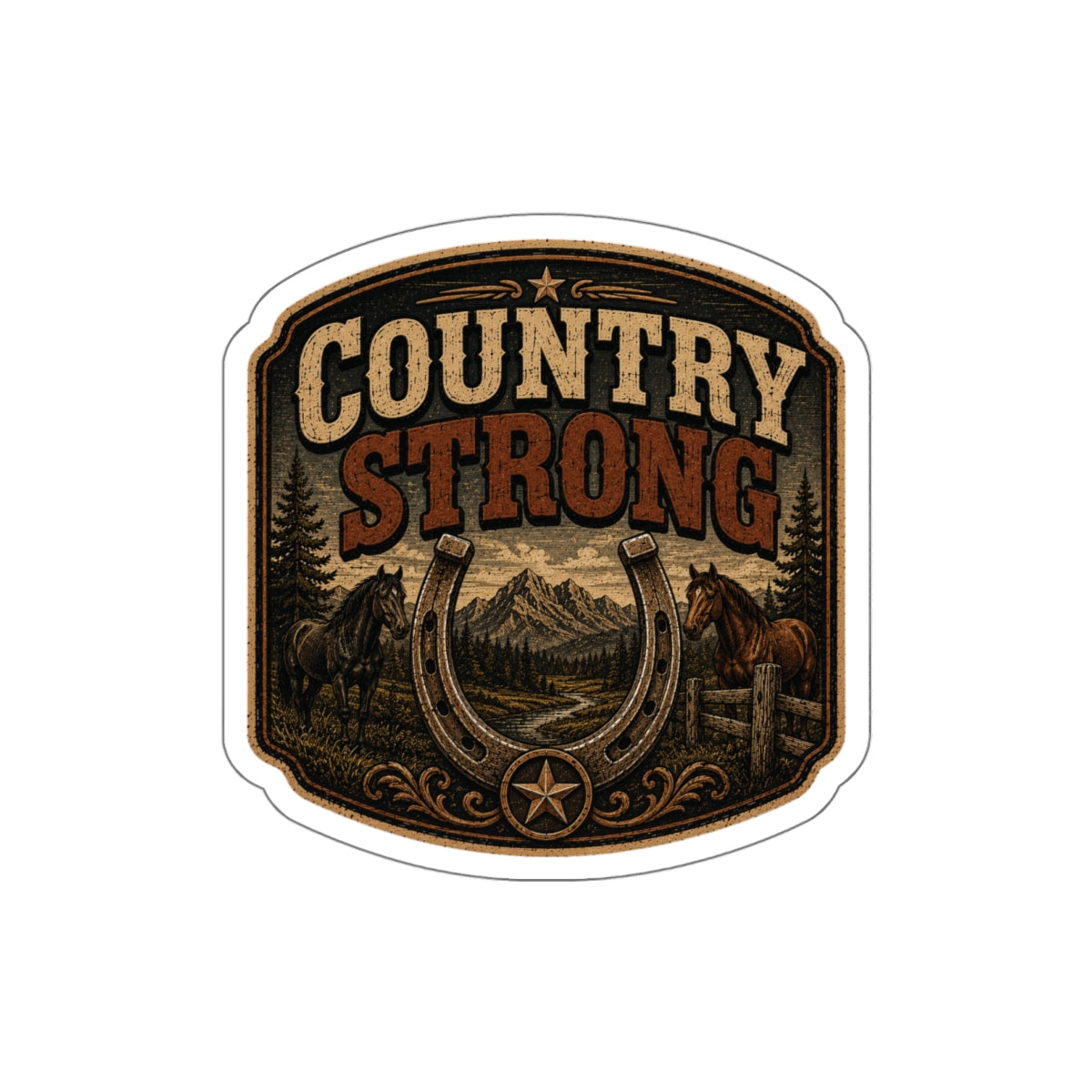 Country Strong   Die-Cut Stickers