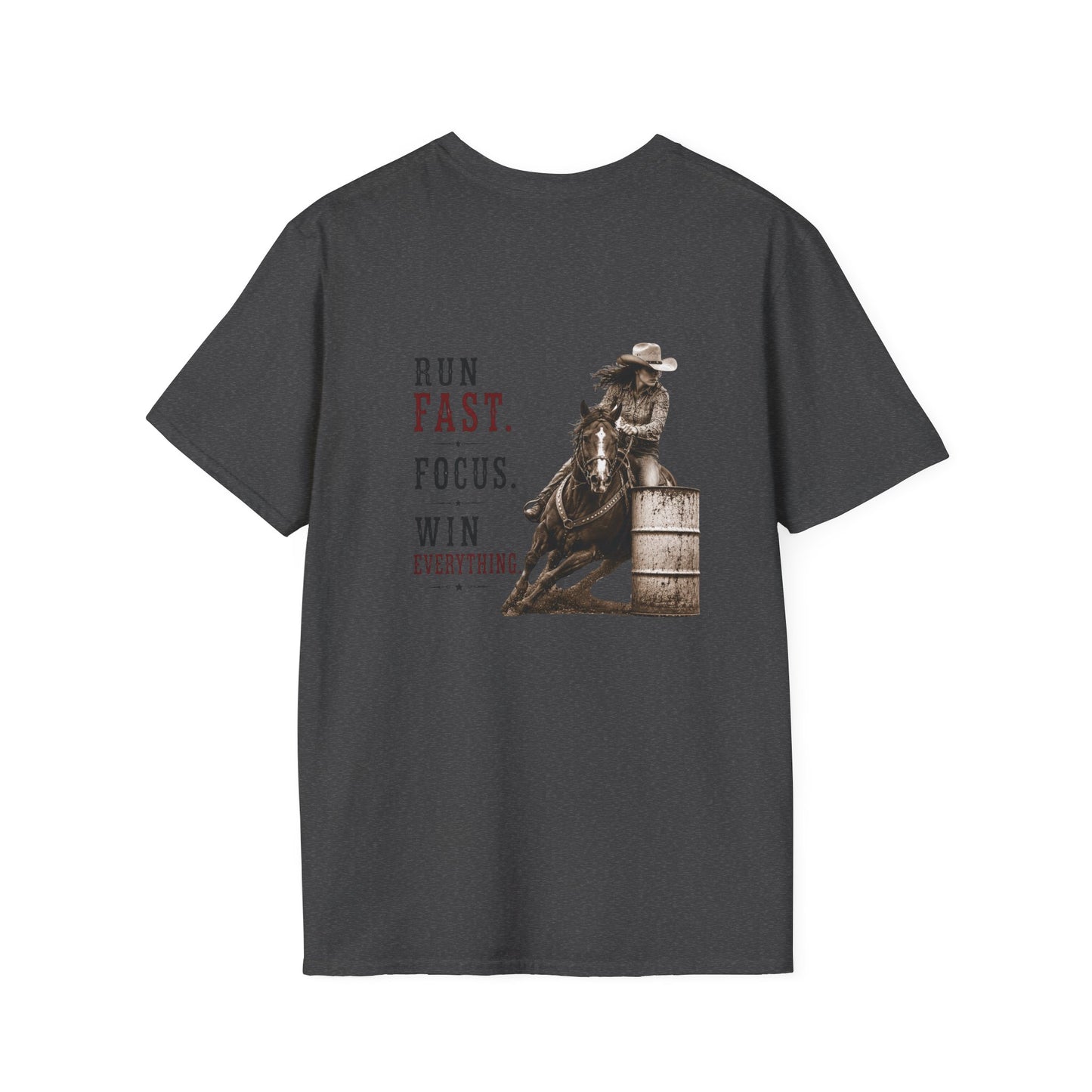 Run Focus Win Cowgirl  (Back) T-Shirt