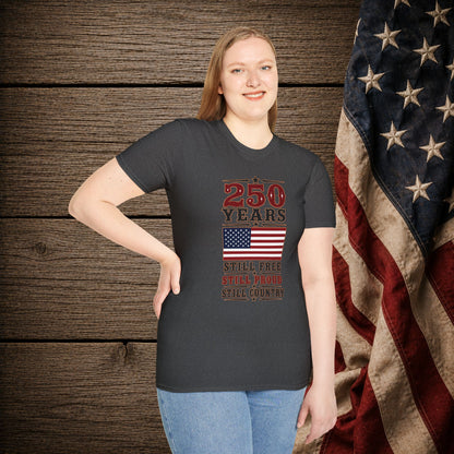250 Years Free  Adult Size T-Shirt