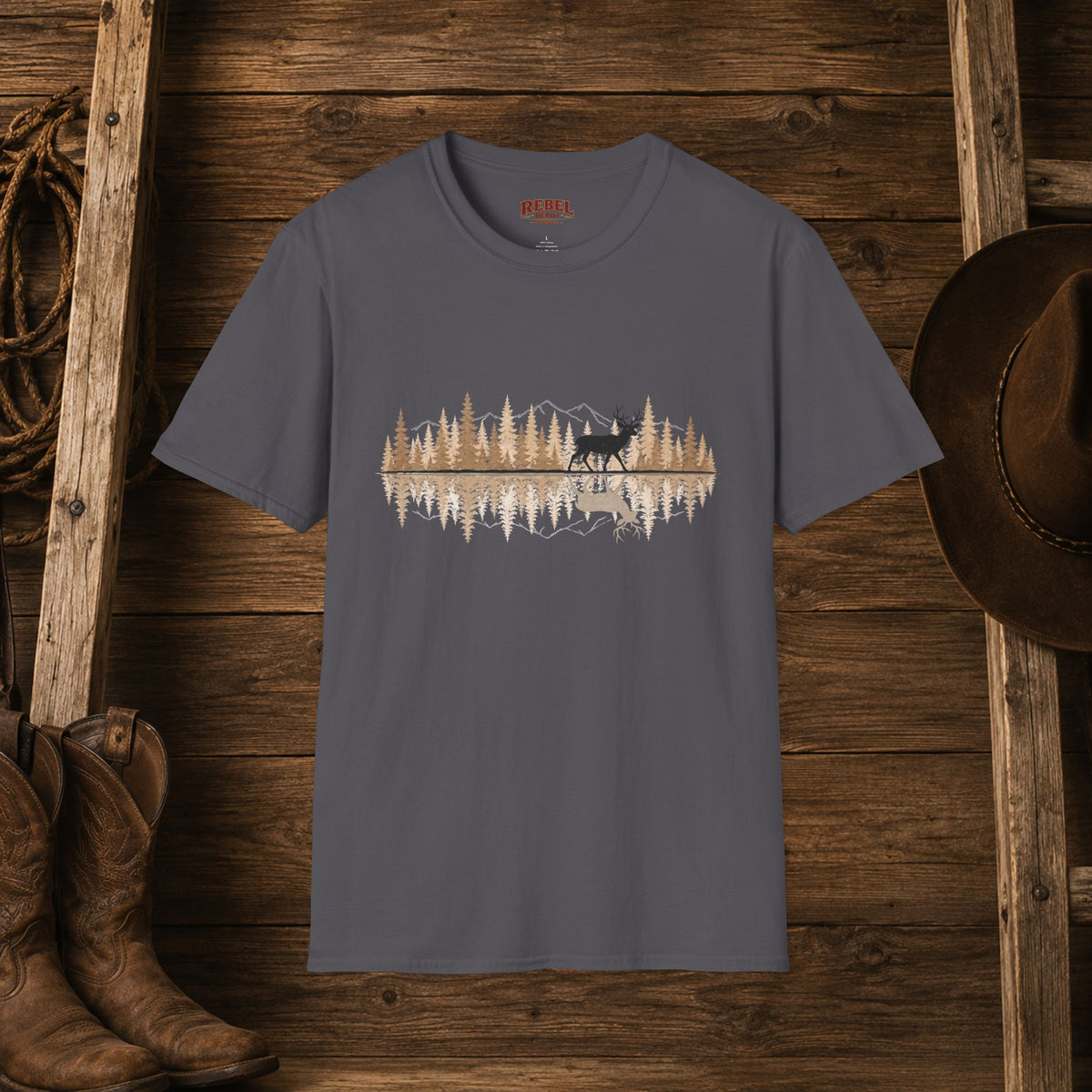 Buck Reflection   Adult Size T-Shirt