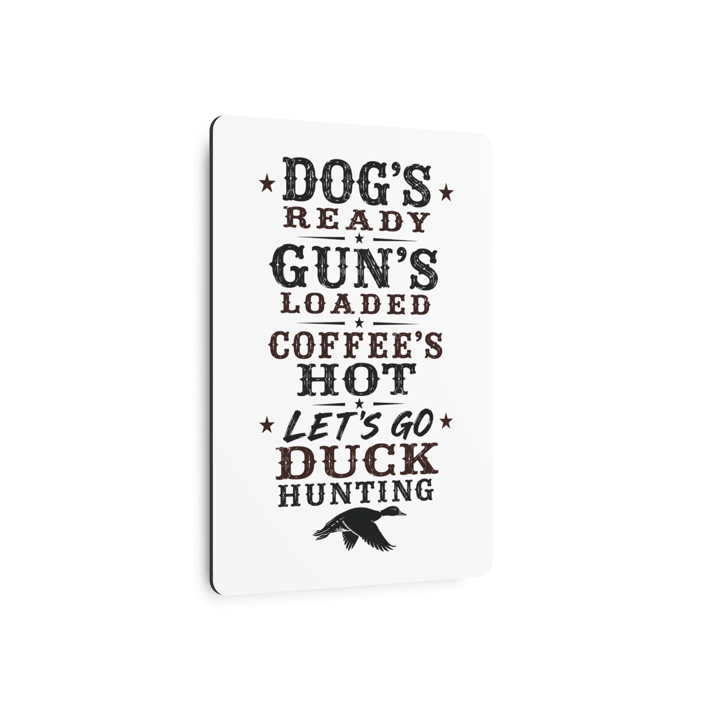 Dog Gun Duck  Metal Art Sign