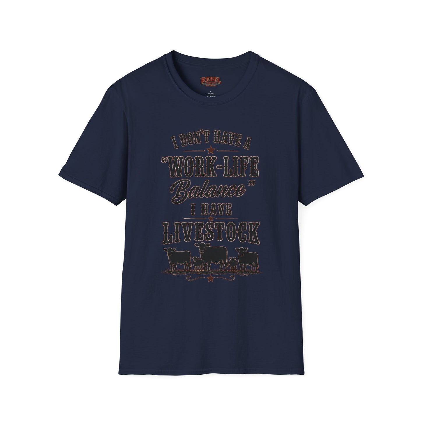 Livestock Work Life Balance   Adult Size T-Shirt