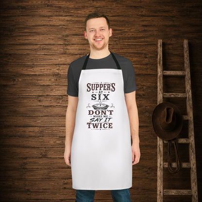 Supper's At Six  Apron
