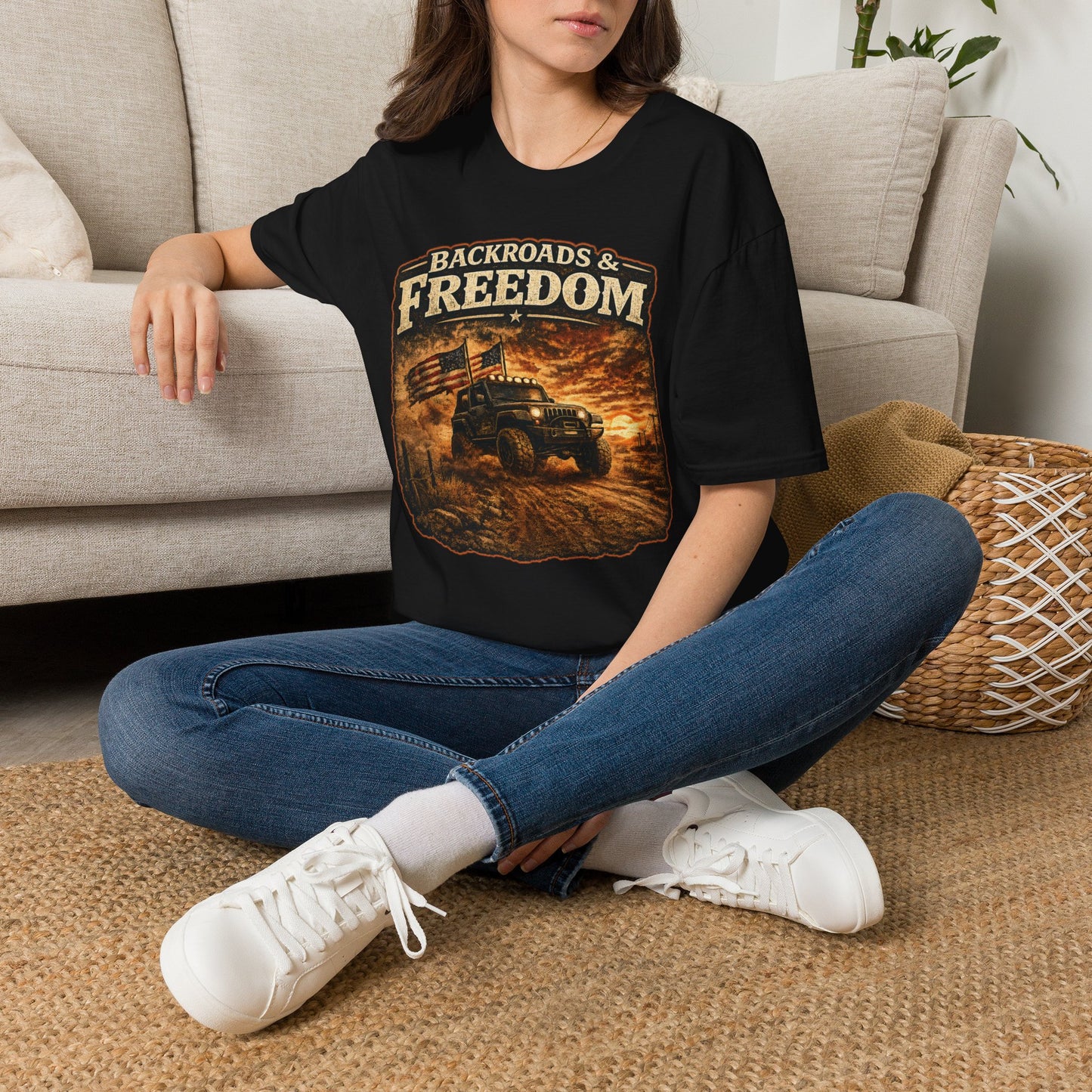Backroads & Freedom  Adult Size T-Shirt
