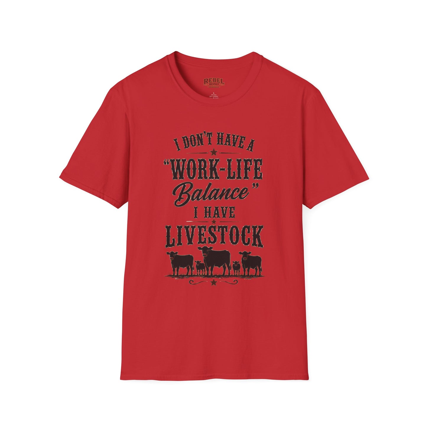 Livestock Work Life Balance   Adult Size T-Shirt