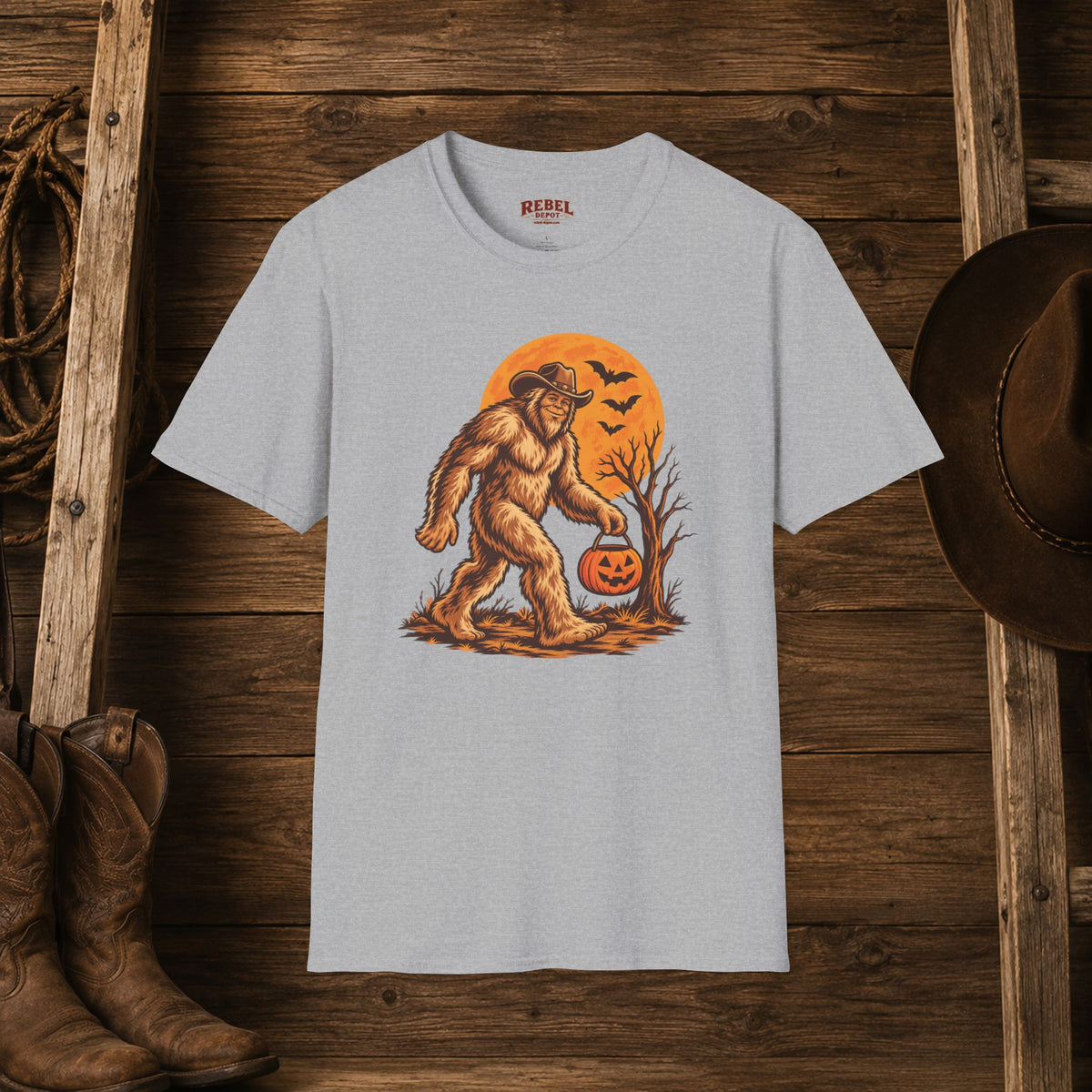 Halloween Squatch   Adult Size T-Shirt