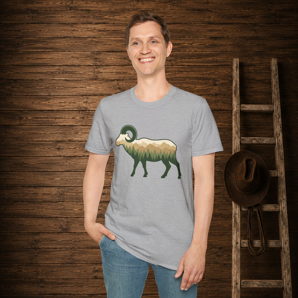 Wilderness Big Horn Sheep  Adult Size T-Shirt