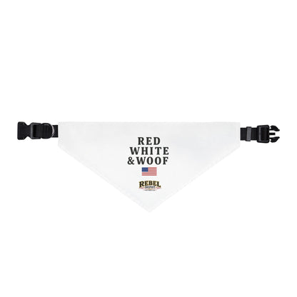 Red White Woof  Clip-on Pet Bandana