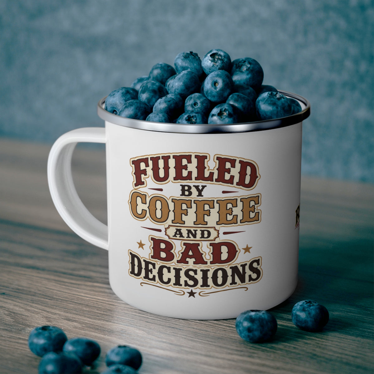 Coffee And Bad Decisions   Enamel Camping Mug