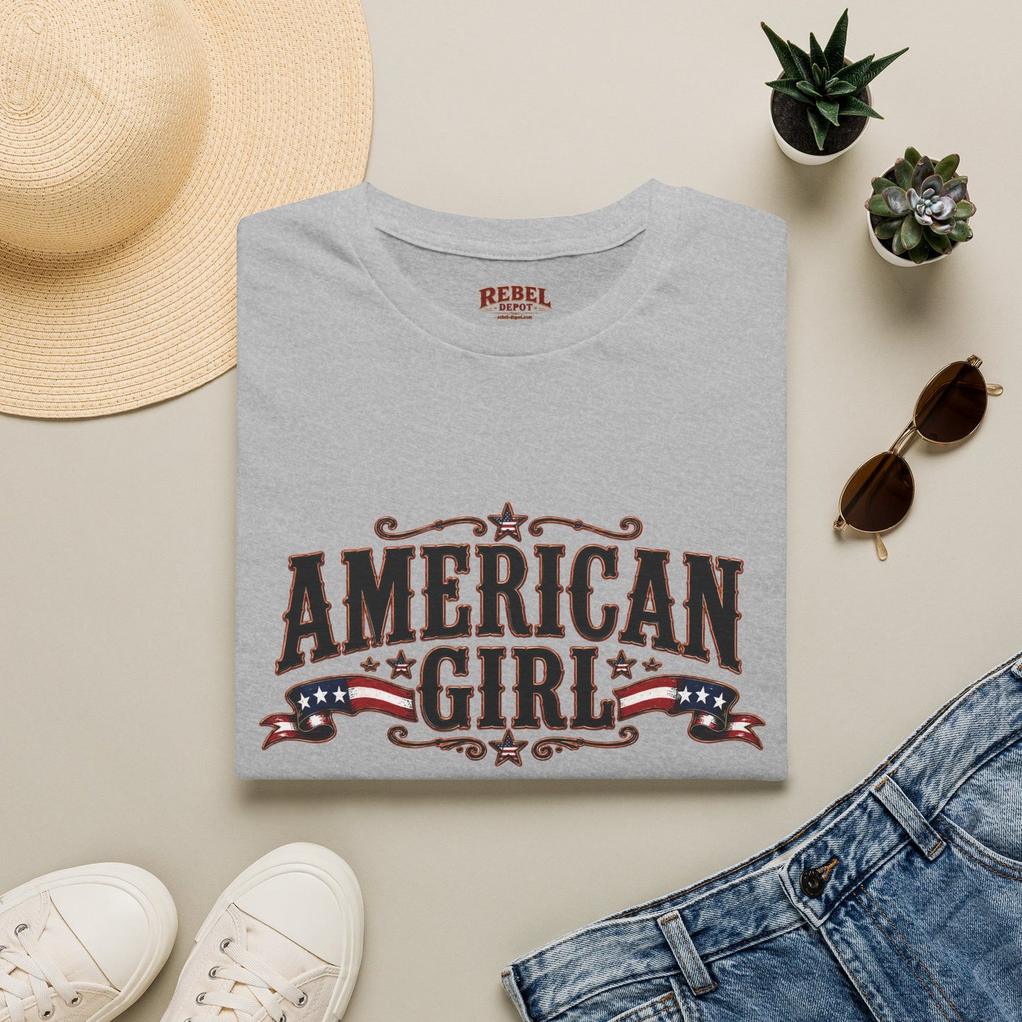 American Girl Patriot  Adult Size T-Shirt