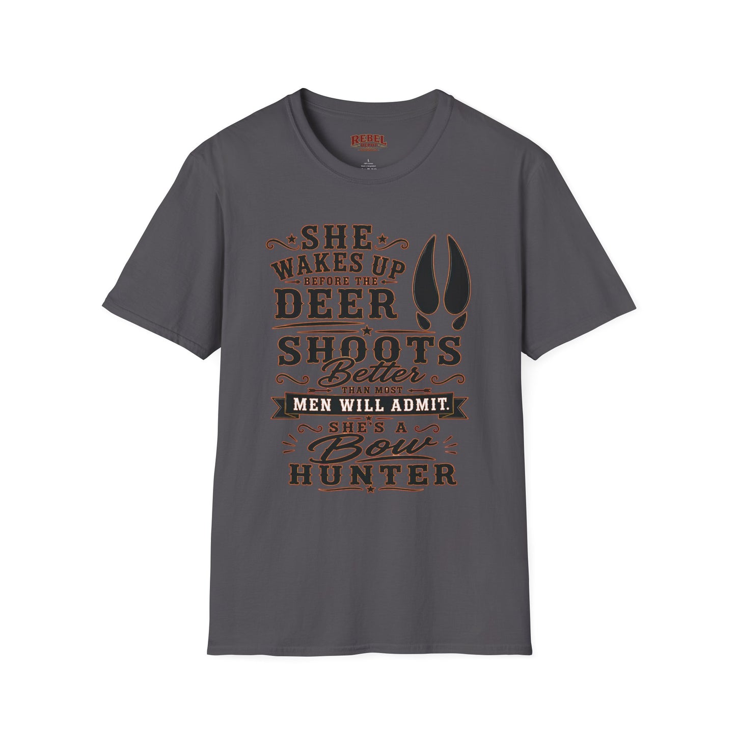She's A Bow Hunter  Adult Size T-Shirt