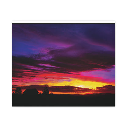 Farm Sunset Matte Canvas Art
