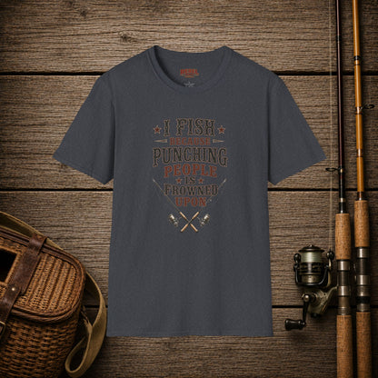 Fish Punching Frowned Upon  Adult Size T-Shirt