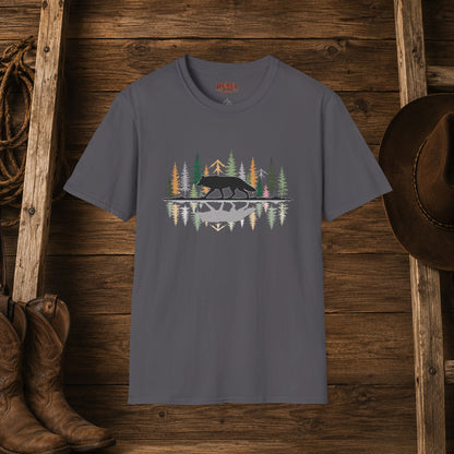 Morning Reflection Wolf   Adult Size T-Shirt