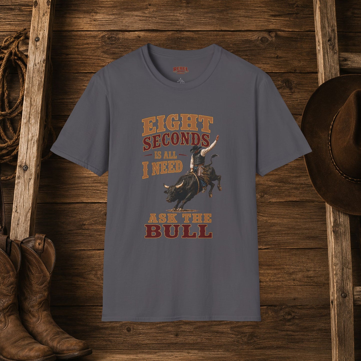 8 Seconds Bullrider  Adult T-Shirt