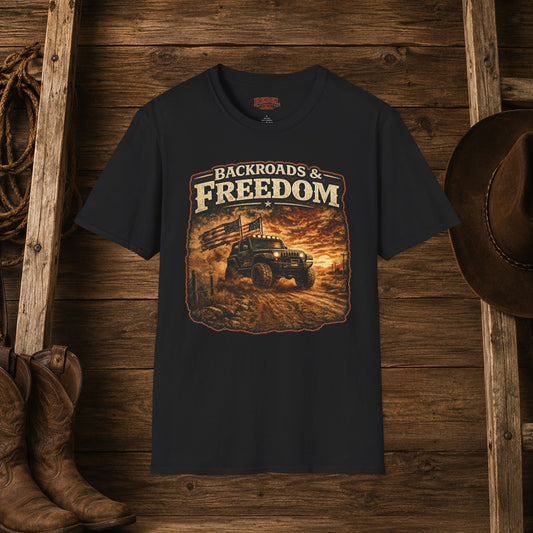 Backroads & Freedom  Adult Size T-Shirt