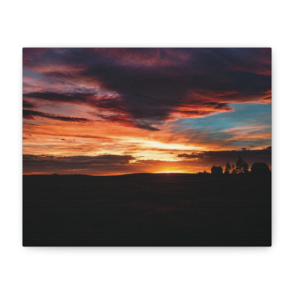 Country Homestead Sunset  Matte Canvas Art