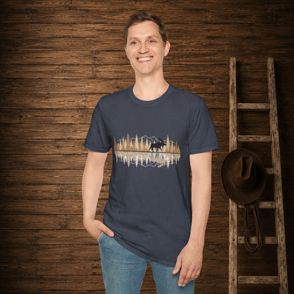 Moose Reflection   Adult Size T-Shirt