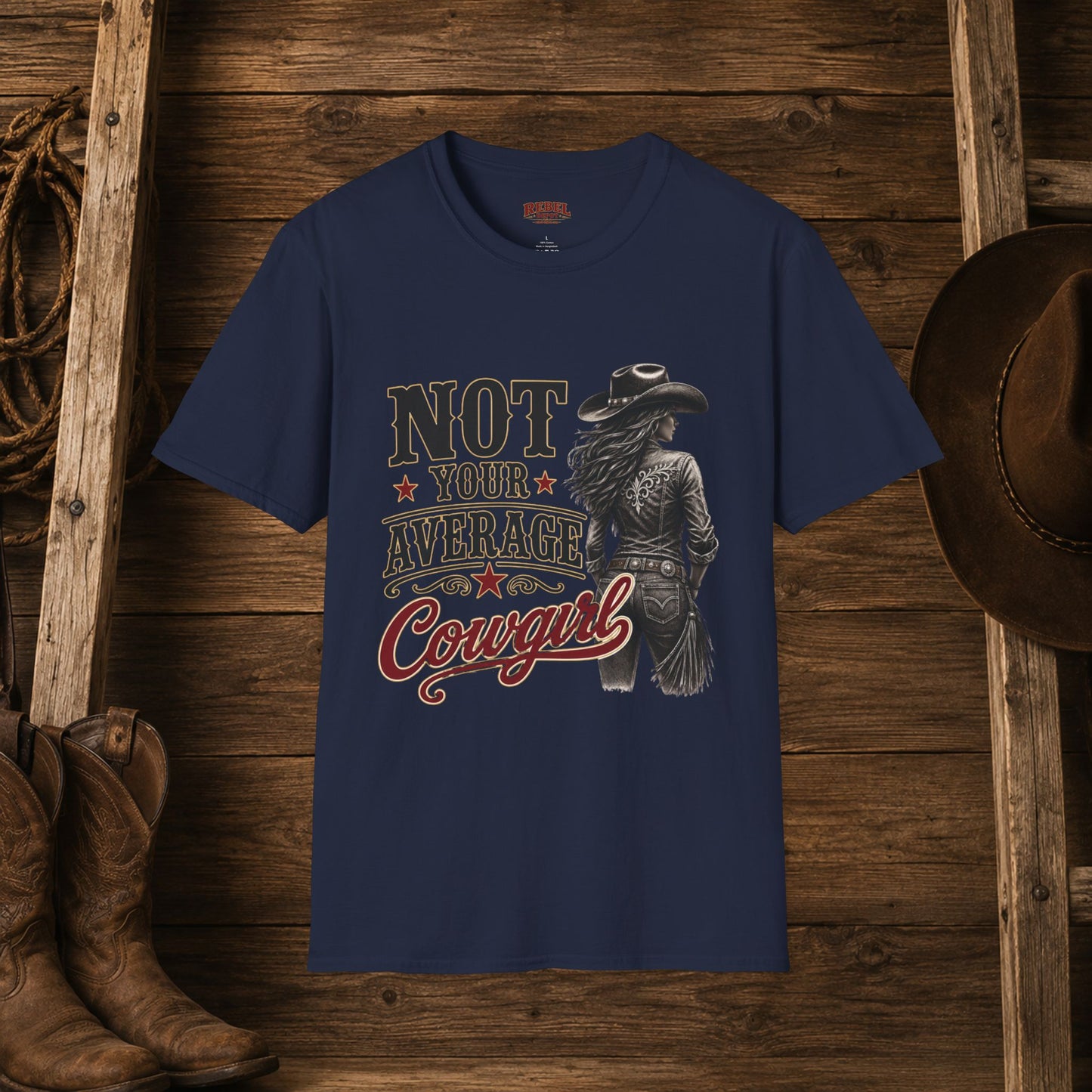 Not Average Cowgirl (Front)   Adult T-Shirt