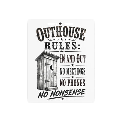 Outhouse Rules  Metal Art Sign
