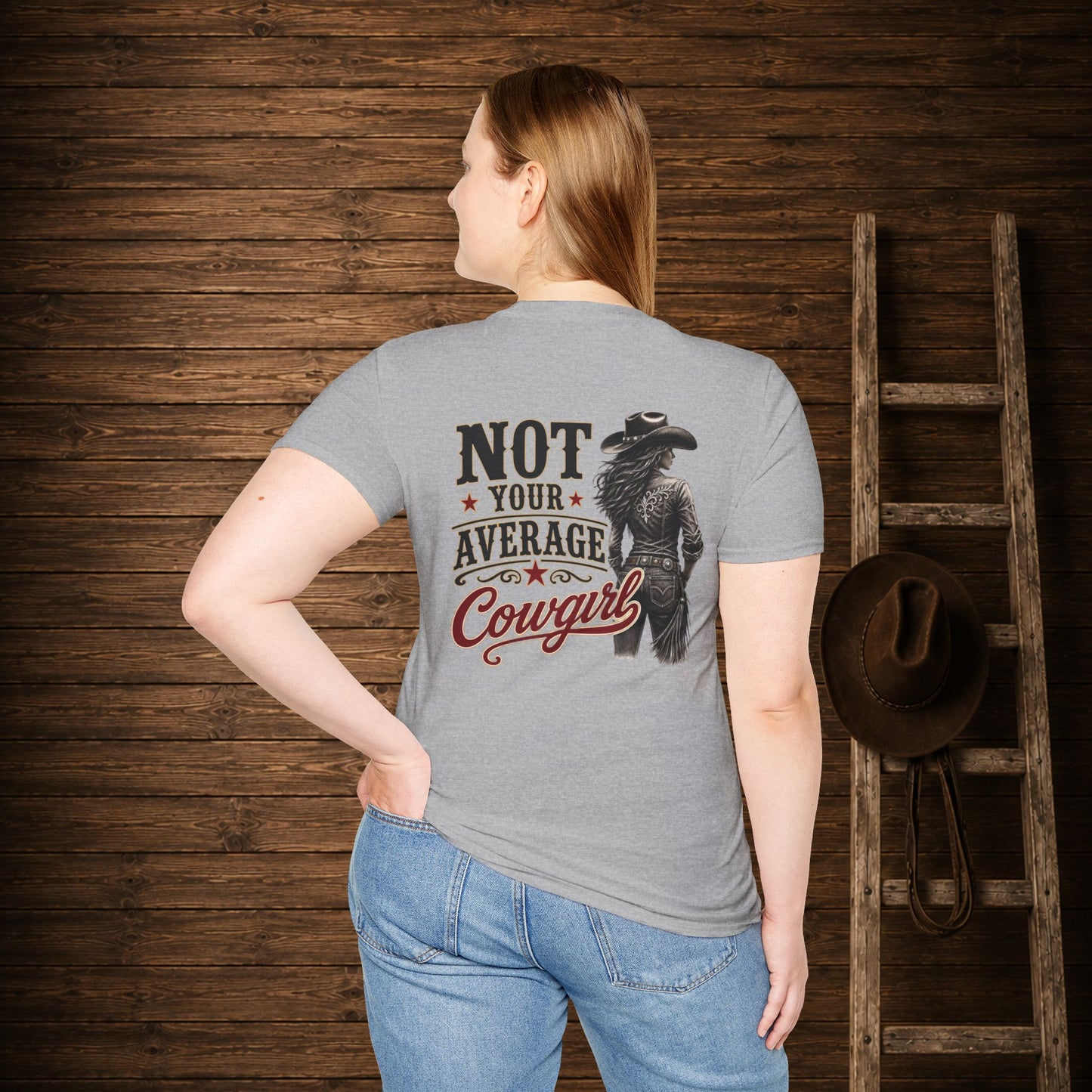 Not Your Average Cowgirl (Back)  Adult T-Shirt