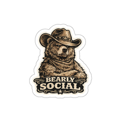Bearly Social  Die-Cut Stickers