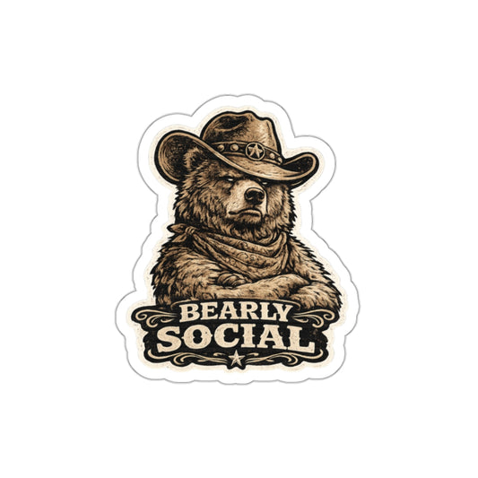 Bearly Social  Die-Cut Stickers