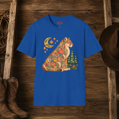 Fall Bloom Cougar   Adult Size T-Shirt
