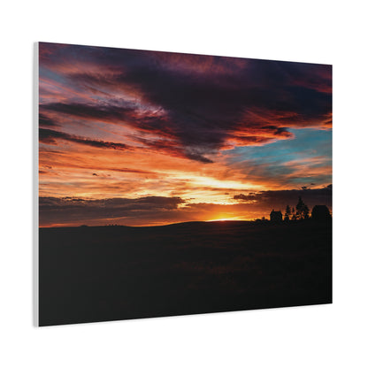 Country Homestead Sunset  Matte Canvas Art