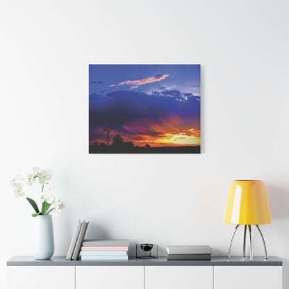 Windmill Sunset Matte Canvas Art