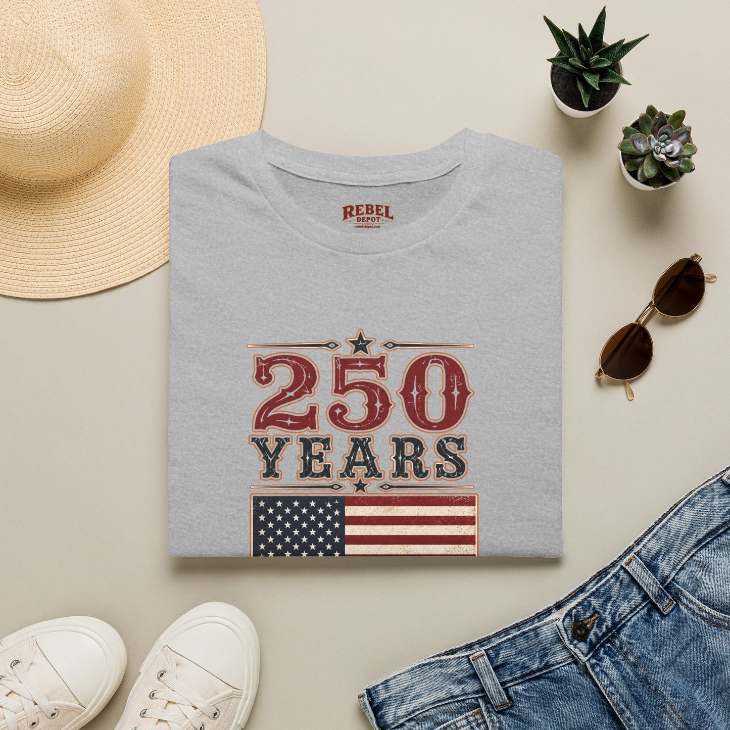 250 Years Free  Adult Size T-Shirt