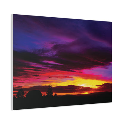 Farm Sunset Matte Canvas Art
