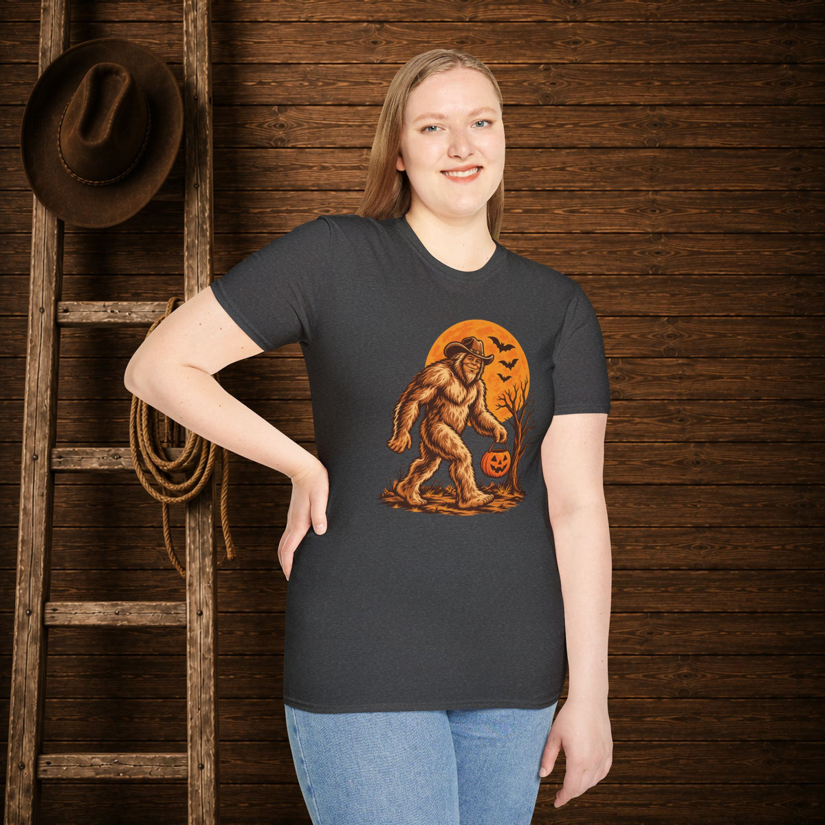 Halloween Squatch   Adult Size T-Shirt