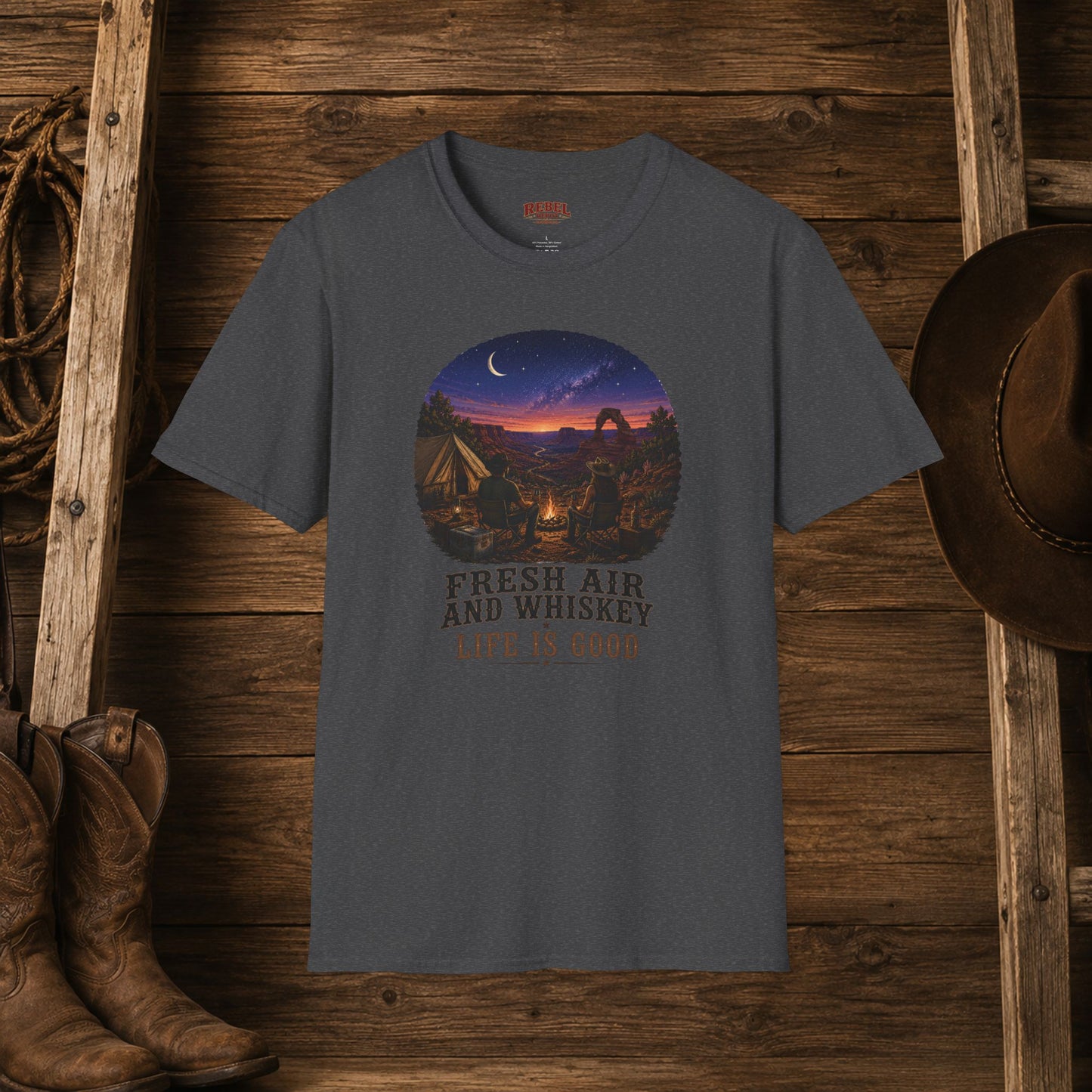 Fresh Air And Whiskey  Adult T-Shirt