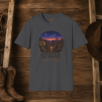 Fresh Air And Whiskey  Adult T-Shirt