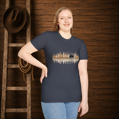Bear Reflection   Adult Size T-Shirt