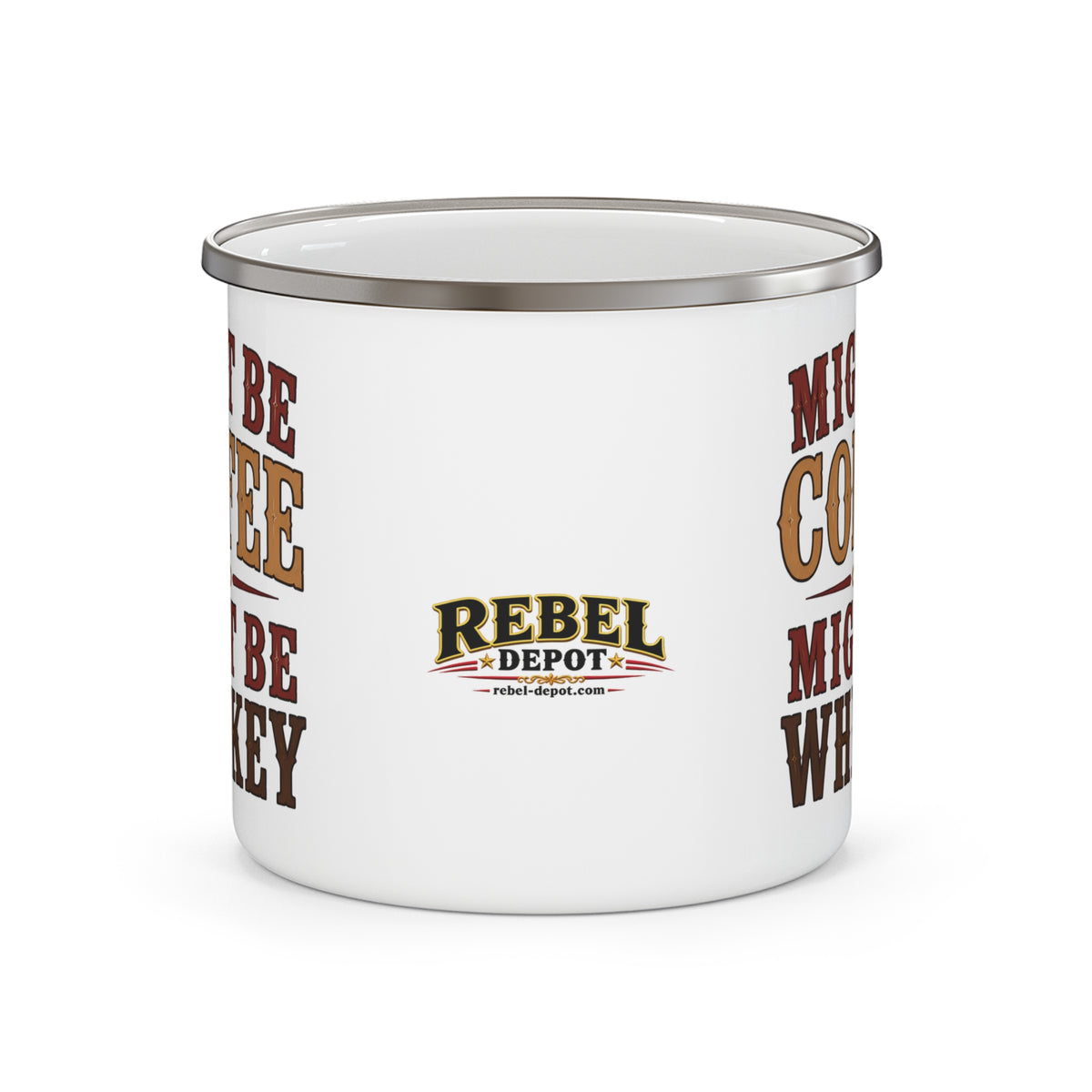 Coffee or Whiskey  Enamel Camping Mug