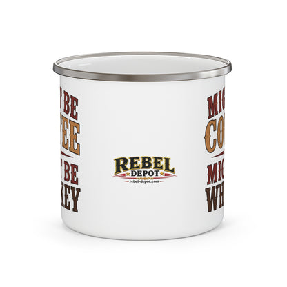 Coffee or Whiskey  Enamel Camping Mug