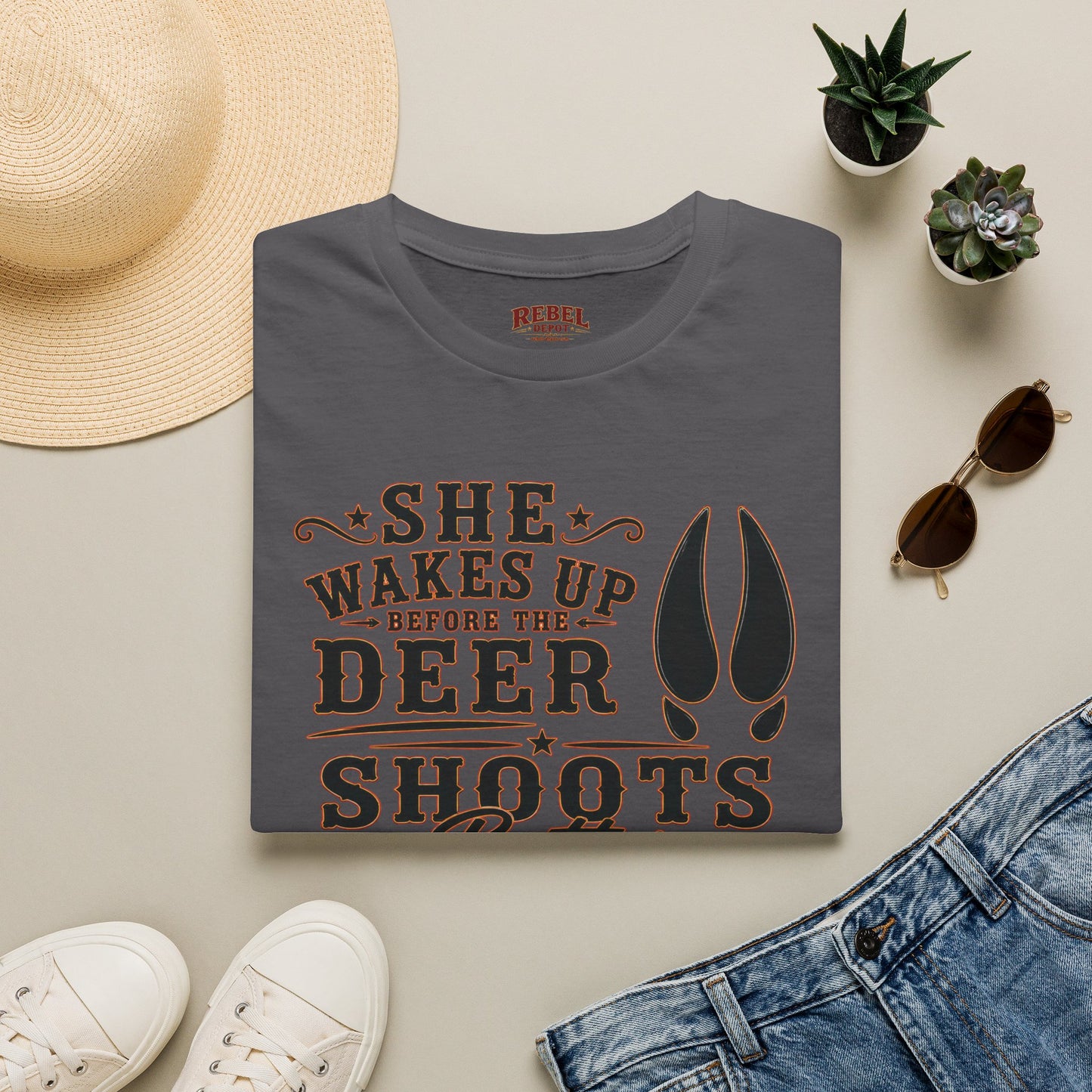 She's A Bow Hunter  Adult Size T-Shirt