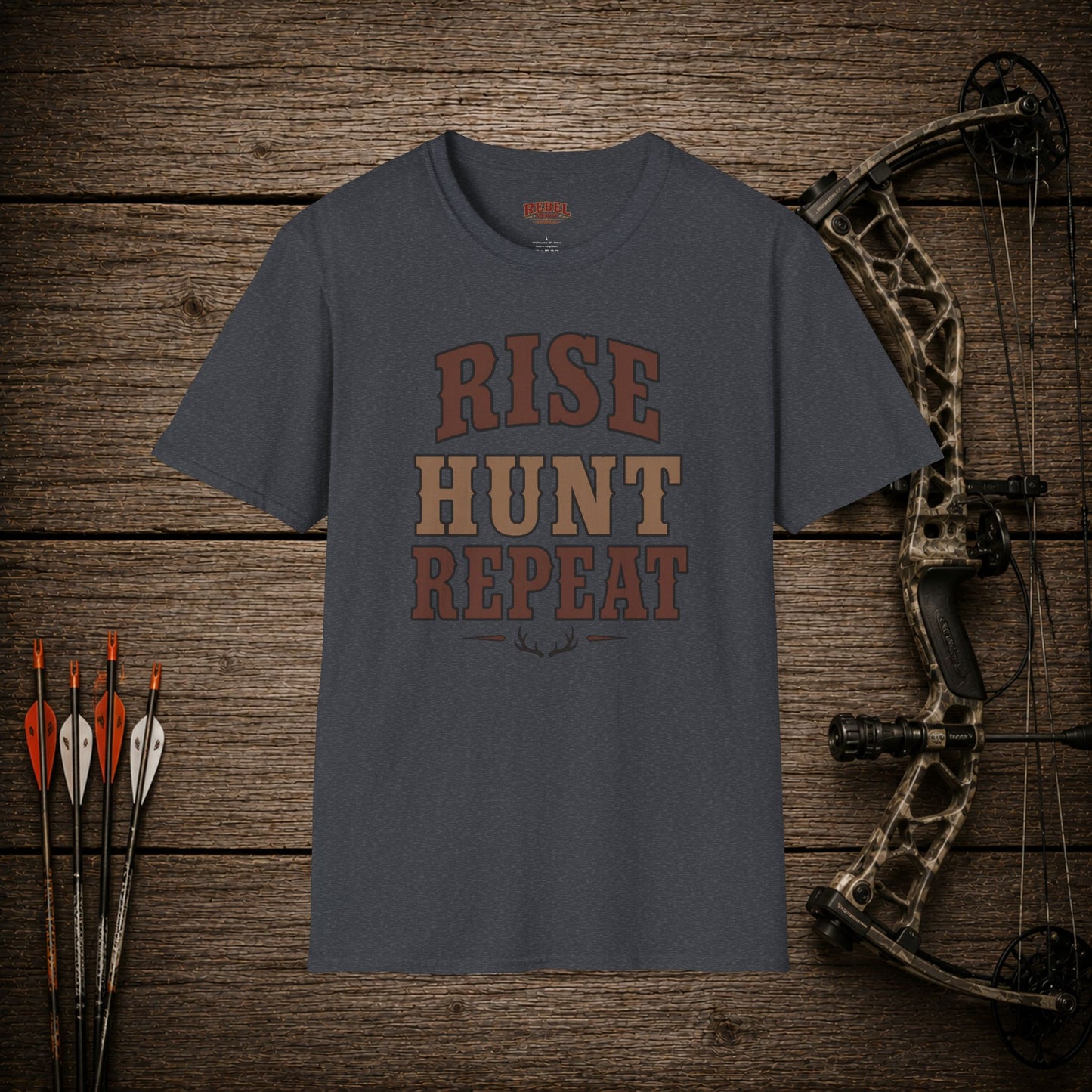 Rise Hunt Repeat  Adult T-Shirt