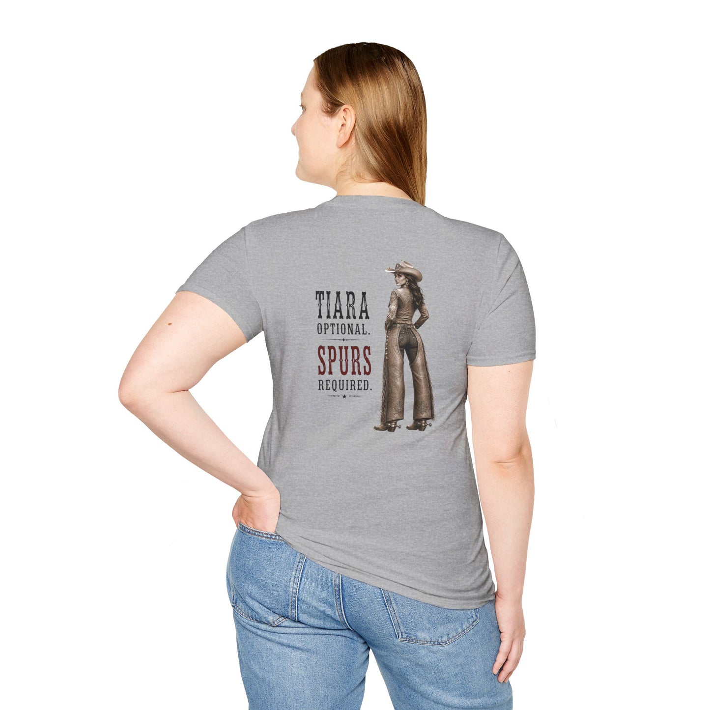Tiara and Spurs Cowgirl (Back) T-Shirt