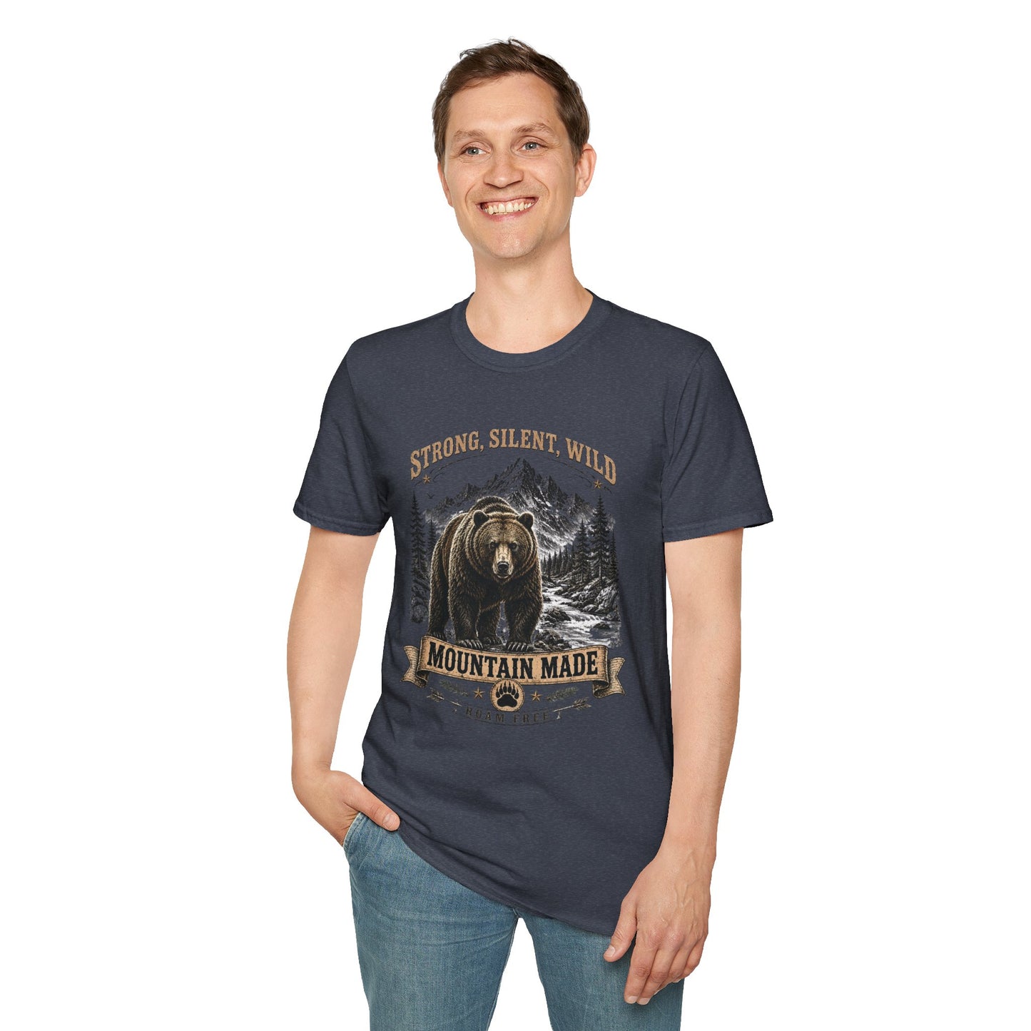 Strong Silent Wild Bear  Adult Size T-Shirt