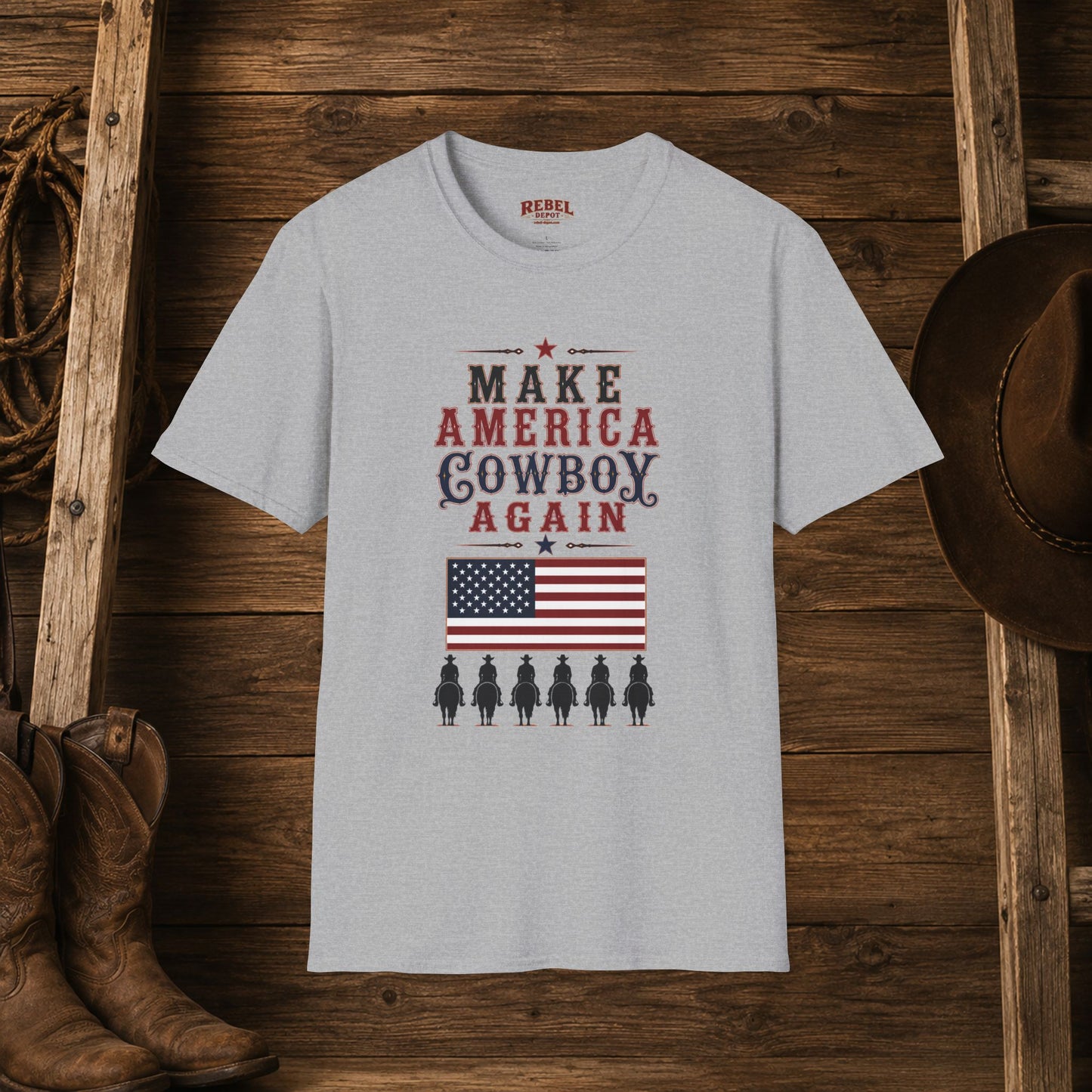 Make America Cowboy Again (Front)  Adult T-Shirt