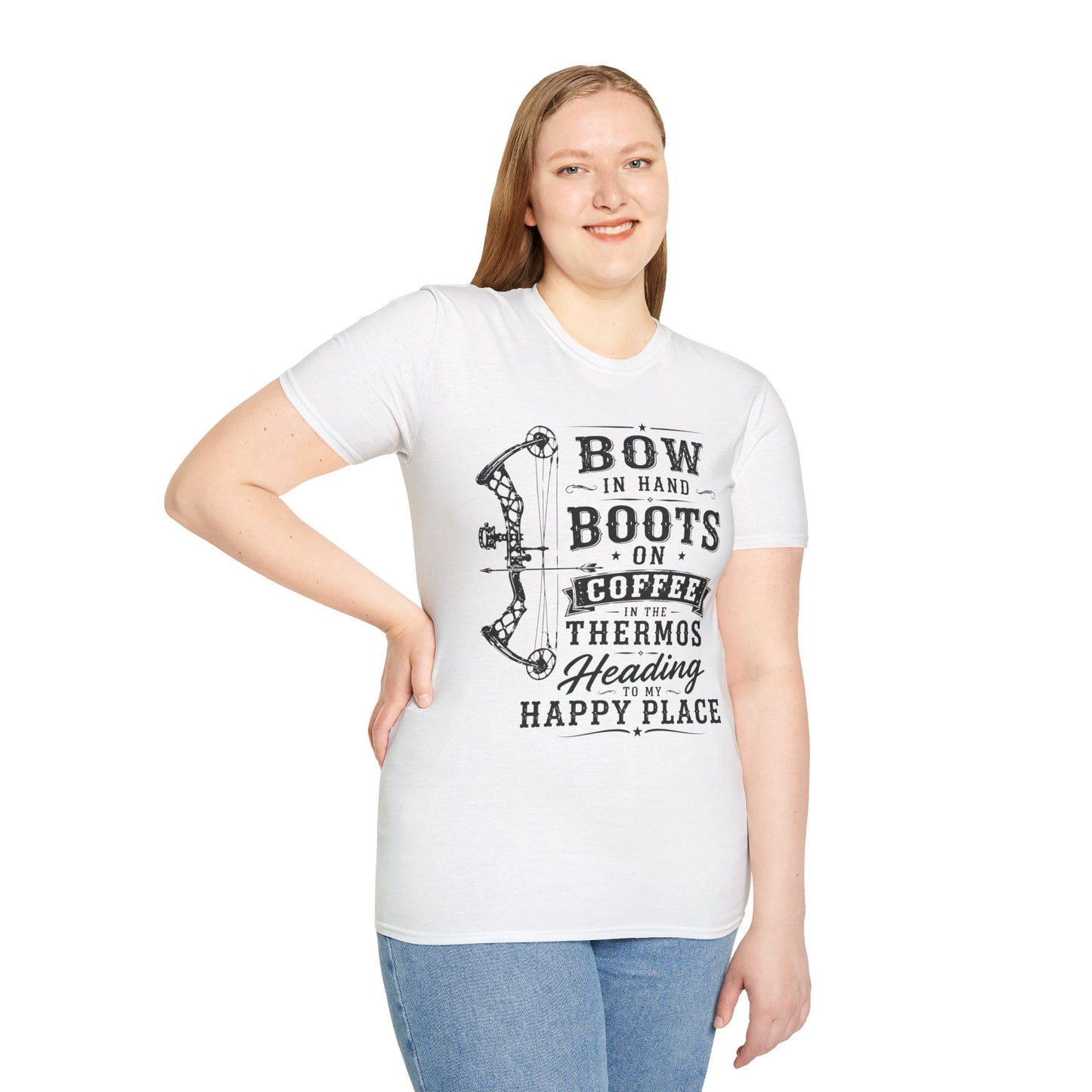 Bow Boots Coffee  Adult Size T-Shirt