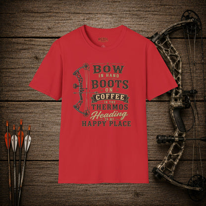Bow Boots Coffee  Adult Size T-Shirt