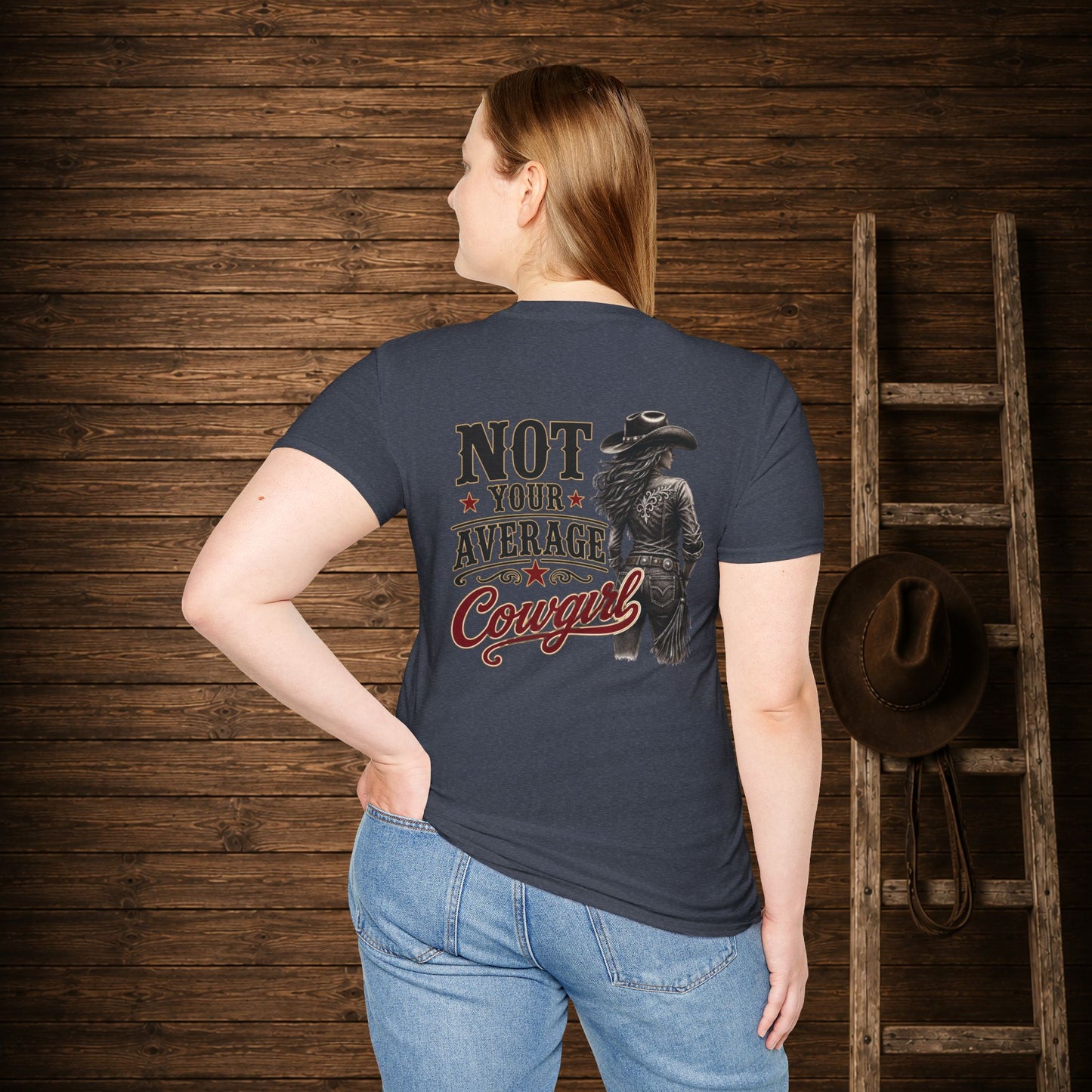 Not Your Average Cowgirl (Back)  Adult T-Shirt